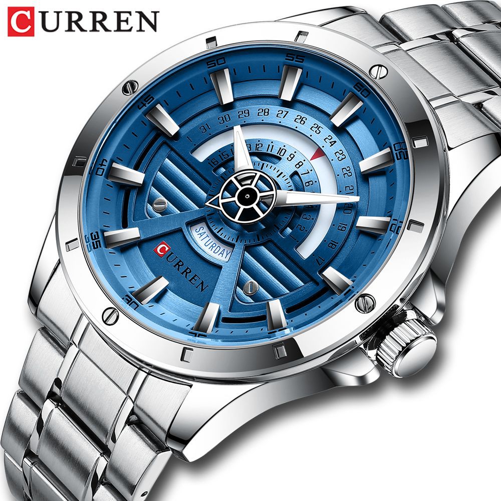 CURREN 8381 Jam Tangan Pria Analog Stainless Steel Chronograph Aktif WATCHKITE WKOS