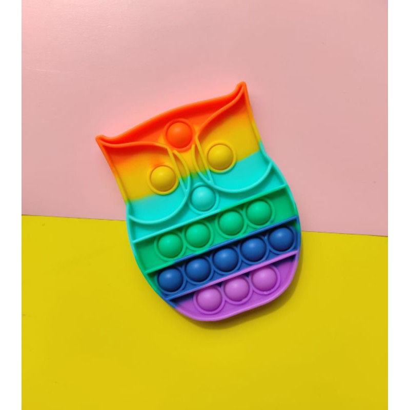 Push Bubble Pop It Popits Fidget Toy Owl - Burung Hantu