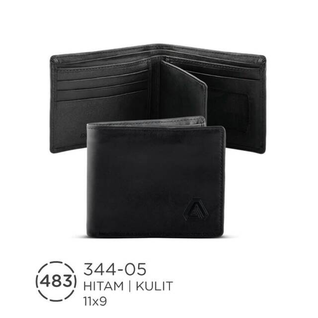 DOMPET PRIA KULIT ASLI WARNA HITAM WALLET KASUAL KEREN ORIGINAL CIBADUYUT