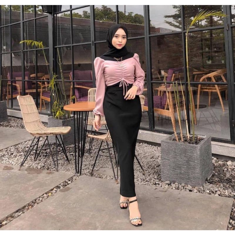 Long Skirt Rok Span Wanita Formal Premium