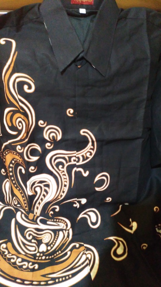 Atasan Kemeja Batik Pria Lengan Pendek Premium Kopi Miring Full Furing Rajasakti Solo Ori