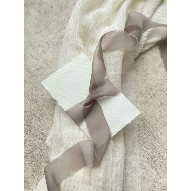 

SILKY RIBBON IN SAND OLIVE GROOVE - wedding ribbon / calligraphy ribbon / vows ribbon / pita buket