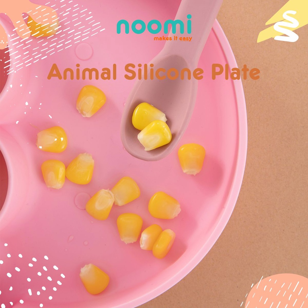 Noomi - Animal Silicone Plate - Piring Makan Anak / Peralatan Makan Bayi (Tersedia varian warna)