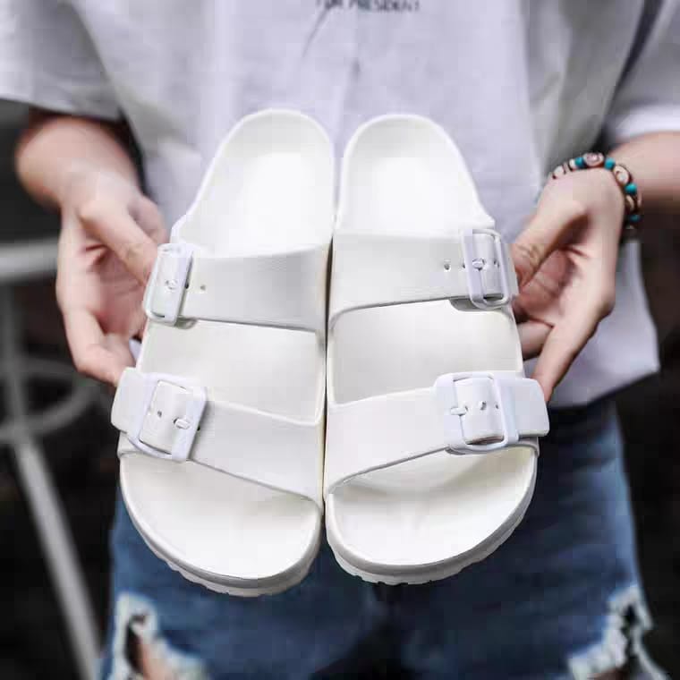 Sandal Wanita Slop Sendal Cewek Kekinian Korean Sandal Cewe Fashionable Model Dua Strap Terbaru Anti Slip Murah