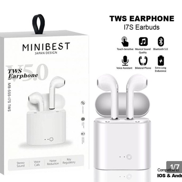 Headset Bluetooth wireless Earphone Aipods HBQ I7S TWS Twins With Charging Case