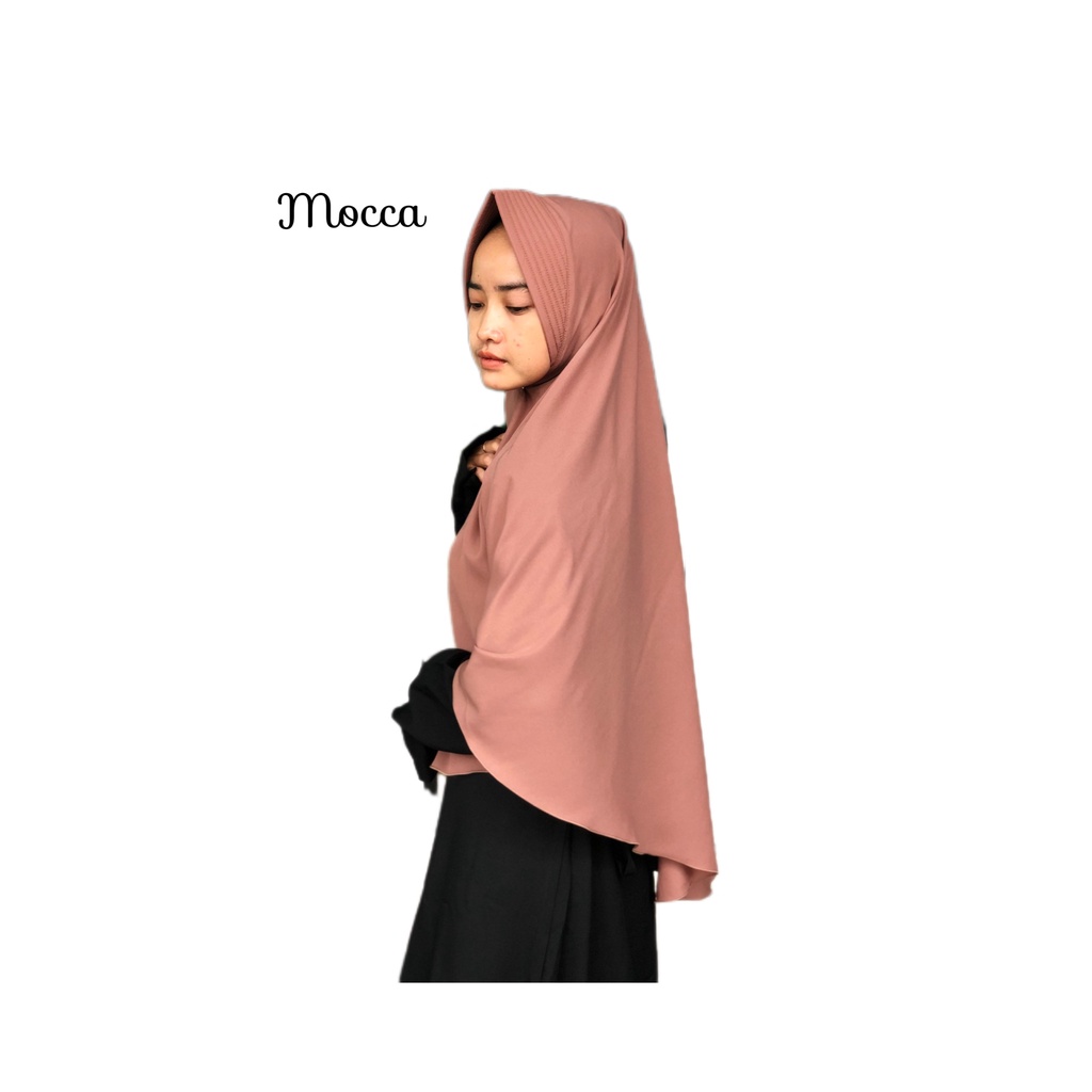 Khimar Jumbo hijab khimar jumbo per jilbab wolfis antem kerudung instant instan-jumbo mocca