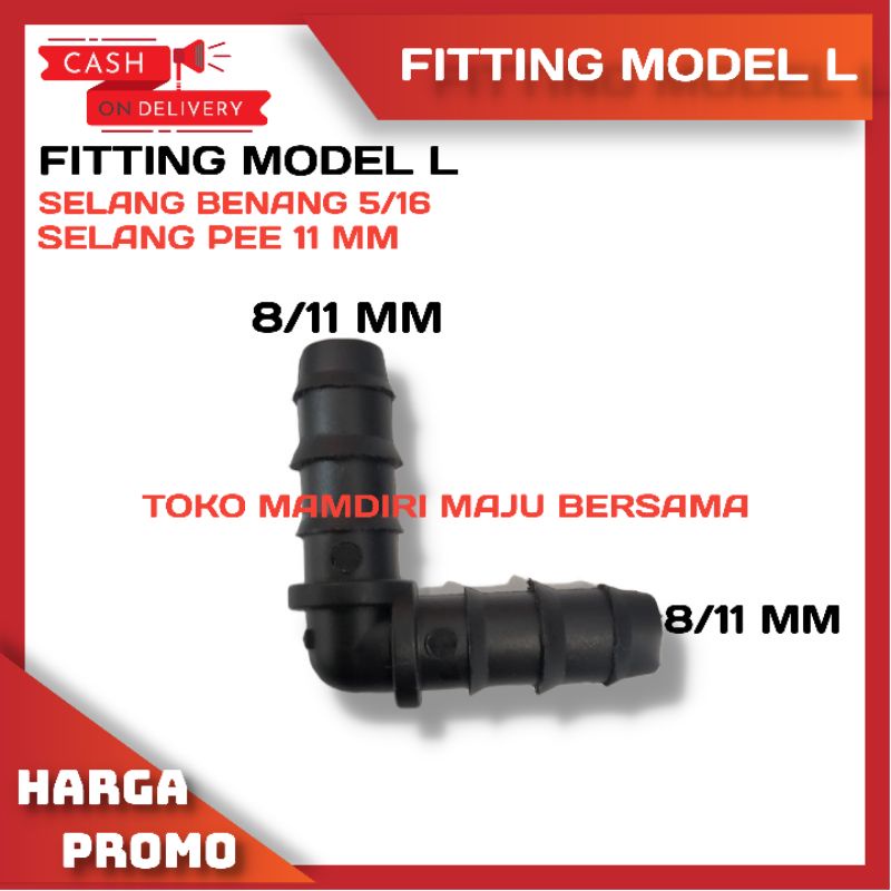 KONEKTOR ELBOW SELANG 11 MM FITTING ALAT SIRAM SELANG 8/11 MM