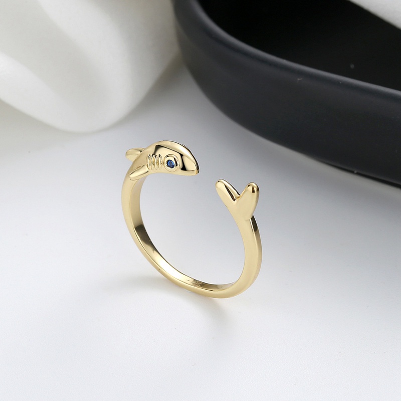 Shark Open Ring European And American Creative Personality Plated 925 Silver Fashion Ring Men And Women