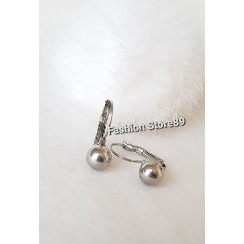 Anting Jepit Bulat import jurai Titanium gold white anting bulai jurai anting Bulat jepit antikarat