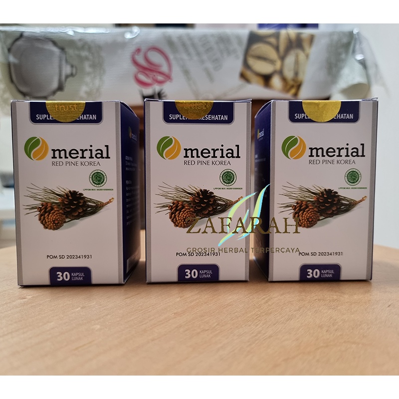 MERIAL Red Pine Korea Obat Kolesterol Pinus Merah Suplemen Kesehatan Turunkan Hipertensi Fish Oil DHA EPA 30 Softgel