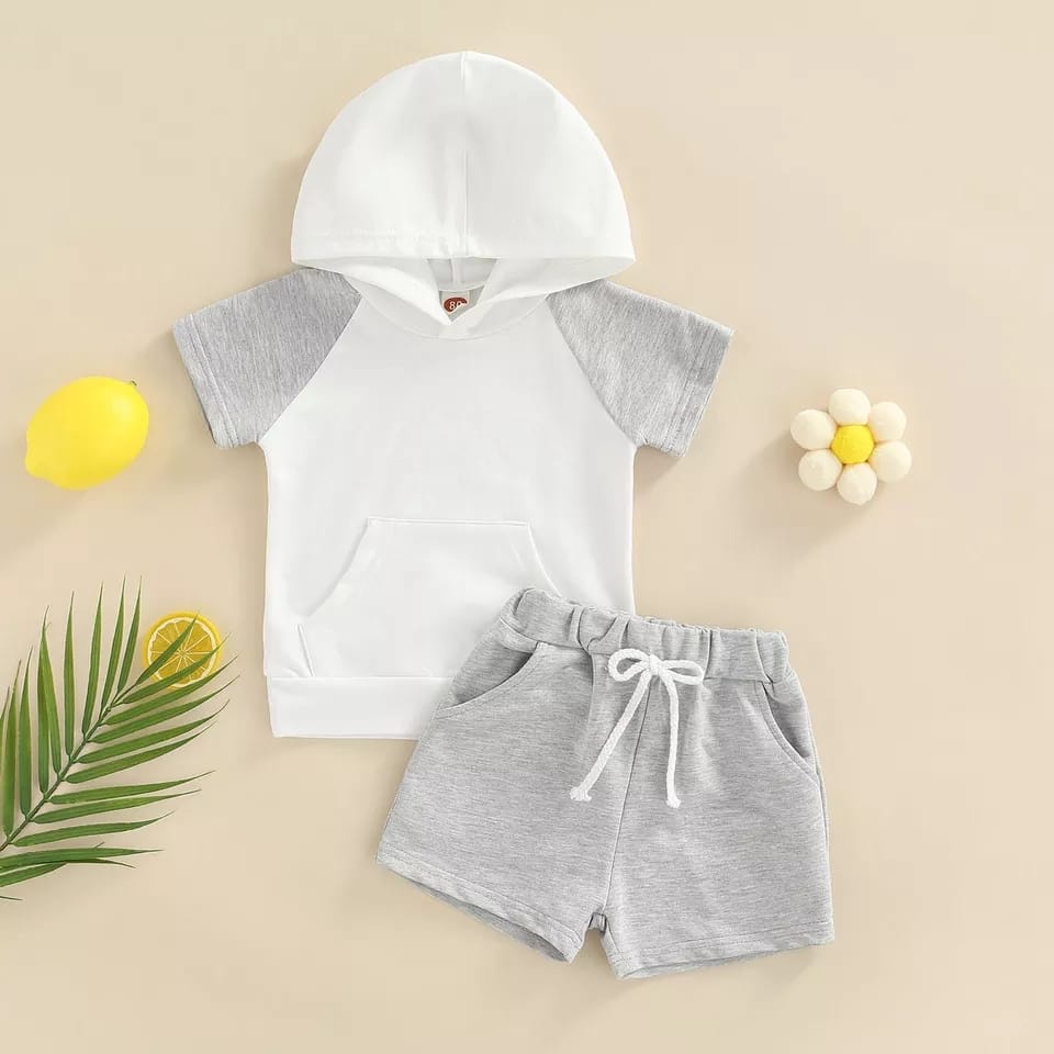 BEFAST - ZTL OOTD Setelan Anak ALICA / SET ANAK HOODIE LIDIA UNISEX / Pakaian Setelan Laki-Laki dan Perempuan / Oneset Anak Santai Rumahan / Atasan Kaos Hoodie Lengan pendek+Celana Pendek / Setelan Casual Anak-Anak / Terbarru 2022 / Oneset Polos