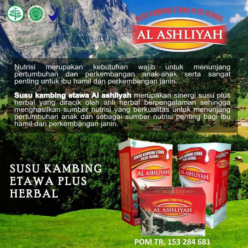 

SUSU KAMBING ETAWA AL ASHLIYAH ORIGINAL ( plus herbal )