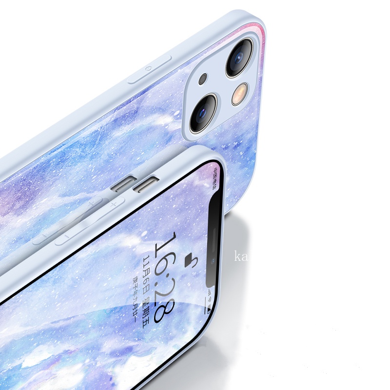 Marble Pattern Tempered Glass Case for iPhone 13 Pro Max 13Mini 12Pro 11 Xs Max XR X 12Mini 7Plus 8 Plus Cover