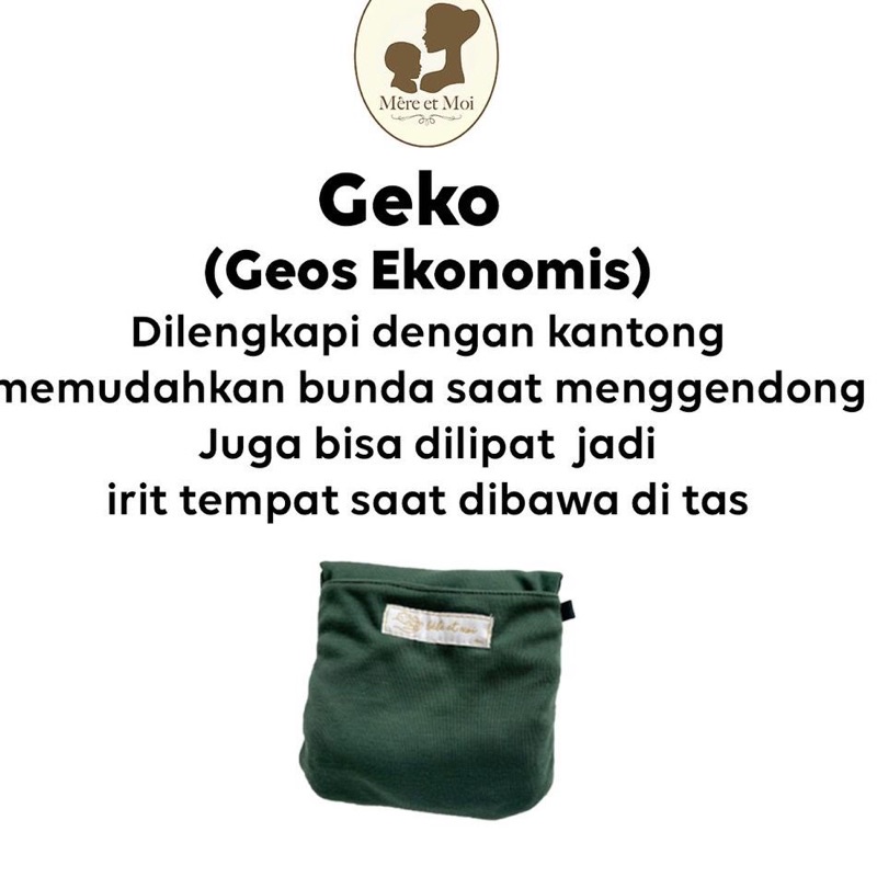 Gendongan Kaos GEKO Geos Ekonomis SOLID | by Mere et Moi