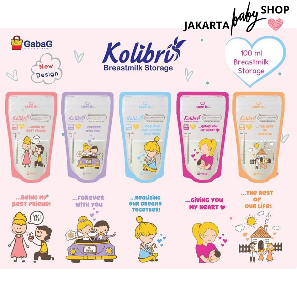 KANTONG ASI GABAG KOLIBRI 100 ML LOVE STORY 30 PCS 411000