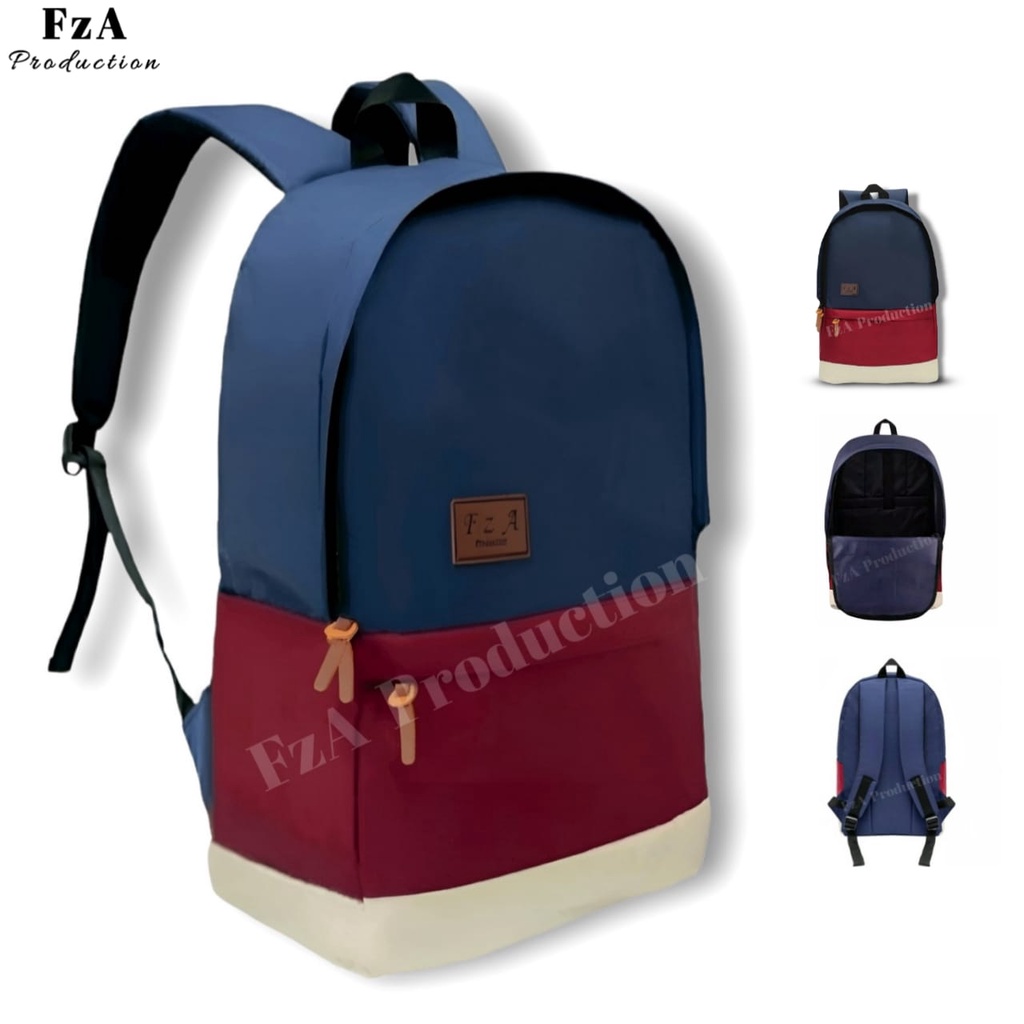 Tas Ransel Punggung Distro Casual Pria Wanita / Tas Ransel Laptop Original FzA FREE Tas Slempang Sporty