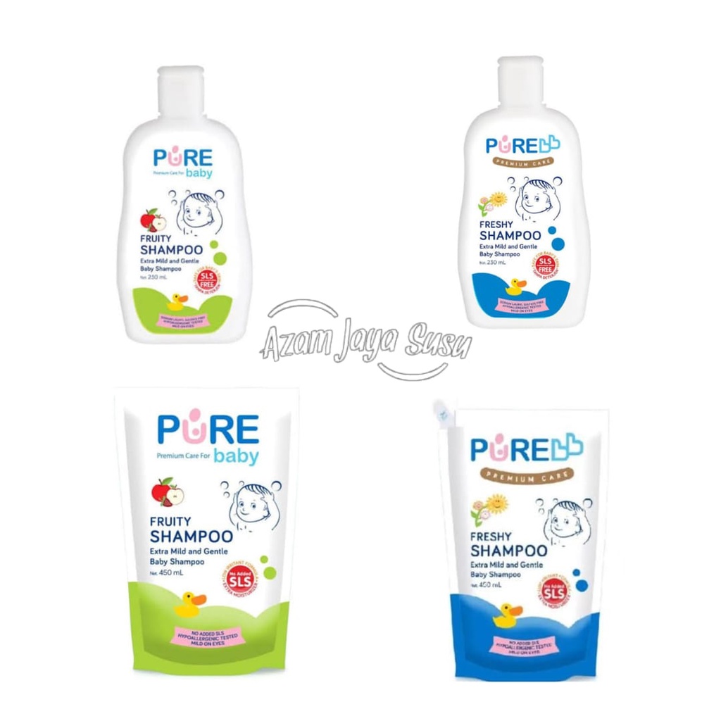 Purebaby Shampoo Fruity dan Freshy 230 ml, 450 ml Refill / Azzam Jaya Susu