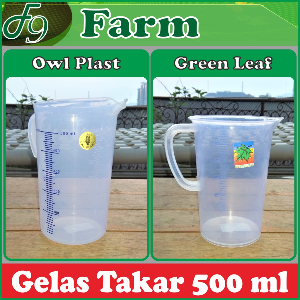 Gelas ukur / Gelas Takar 500 ml merek owl &amp; Green leaf