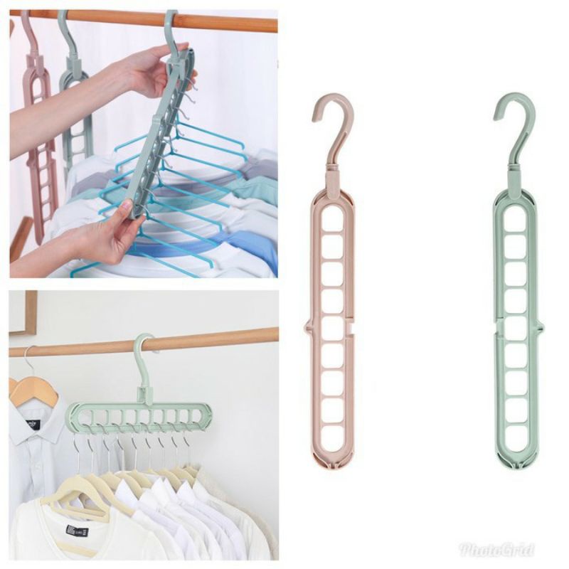 ~ PIYOSHI08 ~ Magic Hanger Multifungsional Foldable Hanger Gantungan baju 9 Lubang PR17