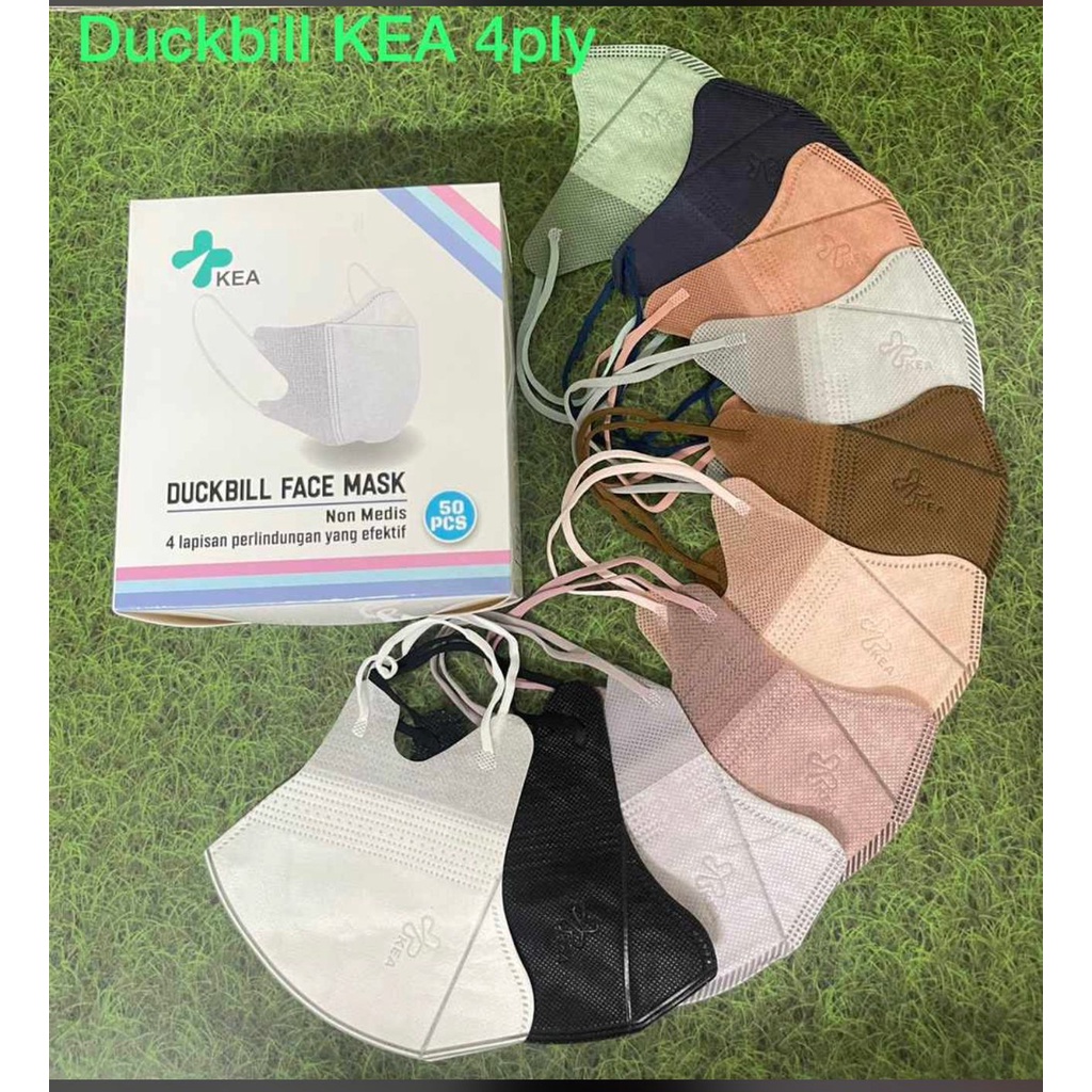 MASKER DUCKBILL CAREION FACEMASK WARNA ISI 50PC-DB MIX KEA 4PLY