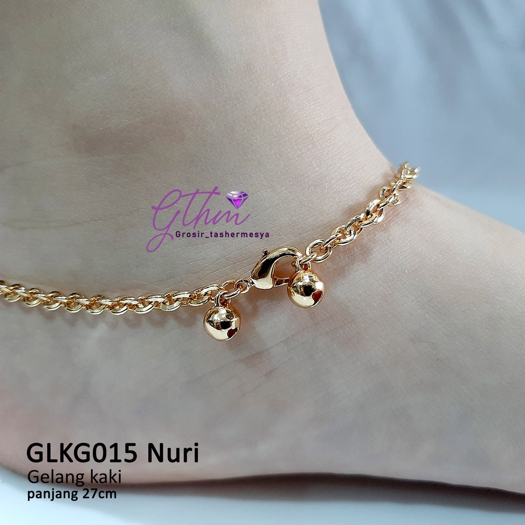 Gelang Kaki Nuri Gold Plated Jewelry Anti Karat Perhiasan Fashion Import GLKG015 Gthm