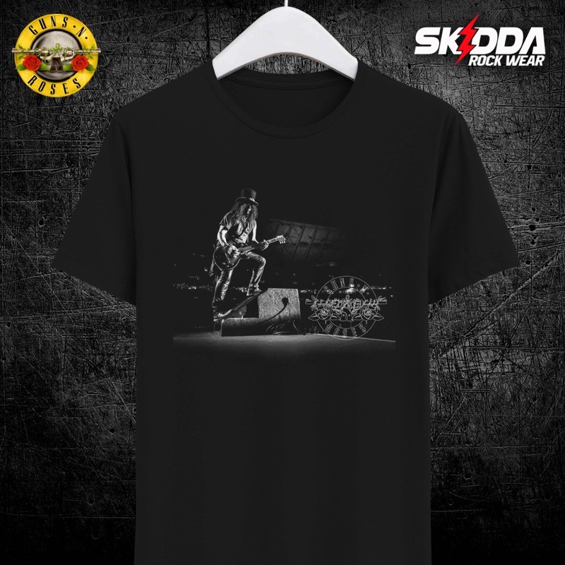 T Shirt Kaos Band Rock GNR SLASH - 04 - Premium Black NSA