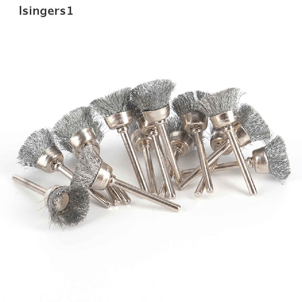 (lsingers1) 10pcs / Set Sikat Kawat stainless steel Diameter 15mm Untuk Pembersih Gelas / Cangkir