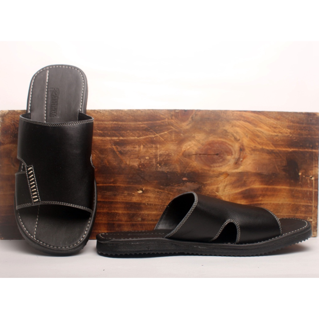 Sandal Kasual Pria Kulit Asli Rasheda Gr 42 Slide Kokop Big Size