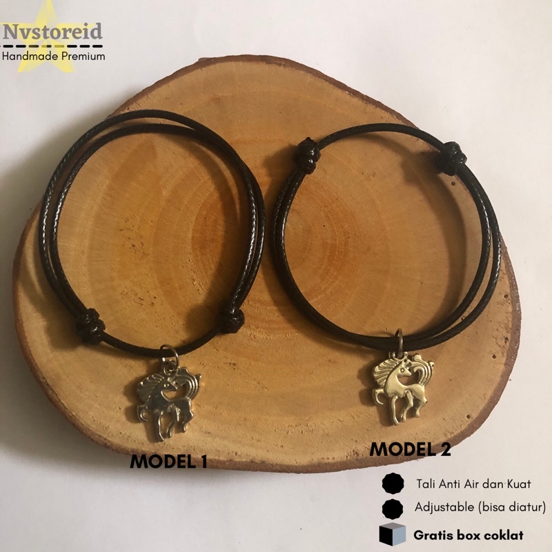 Gelang liontin unicorn silver / Gelang tali wanita hits