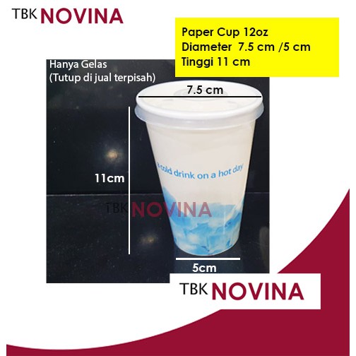 [50PCS] Paper Cup 12oz pack 50pcs Gelas Kertas Kopi Teh Panas 360ml Coffee 12 Oz