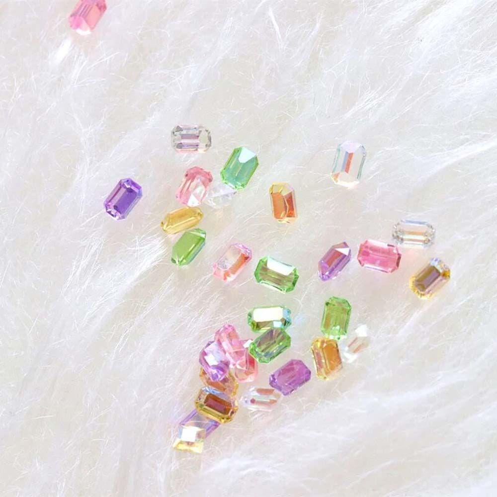 Mxbeauty Nail Art Berlian Imitasi Transparan Runcing Bawah Diamond Flash Shiny DIY Dekorasi Nail Art