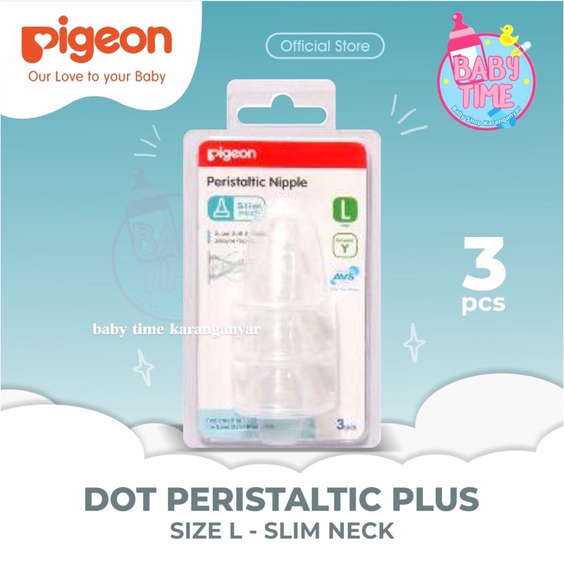NIPPLE PIGEON SLIM NECK / Empeng pigeon / empeng ulir / BLISTER ISI 2 dan 3-Blister L
