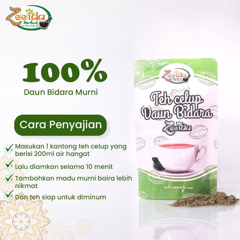 

Teh Celup Daun Bidara by Zeeida Herbal / Teh Daun Bidara Serbuk / Teh Kantung Qusthul Hindi Herbal / isi 20 kantung