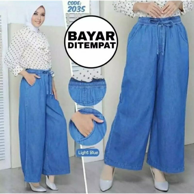 CELANA KULOT JEANS / JEANS WANITA / ukuran standart BB 45-65 kg