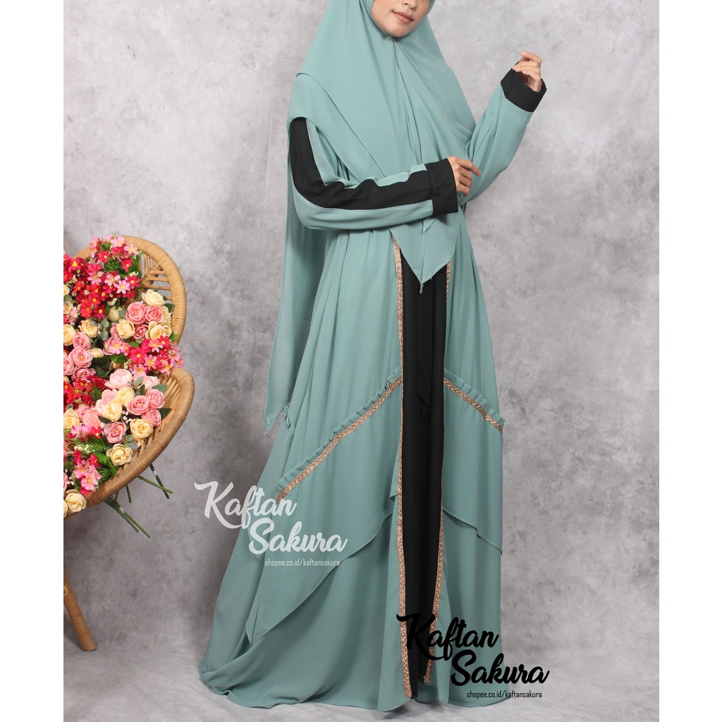 Baju Gamis Wanita Muslim Syari Gamis Set Khimar Terbaru Mewah Premium untuk Pesta Kondangan Lebaran 2022