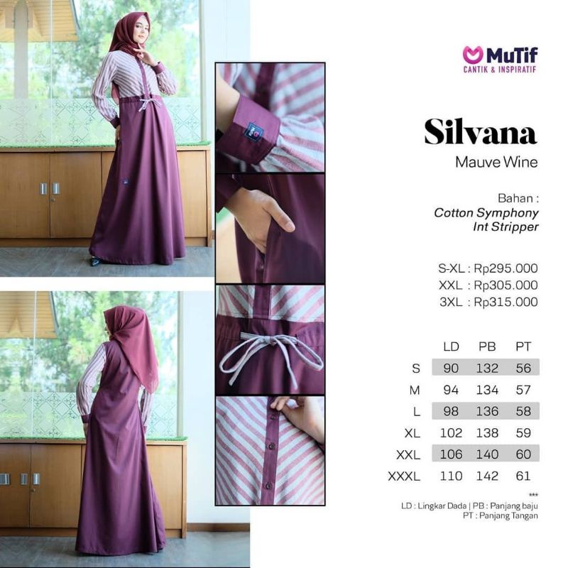 Gamis Premium Silvana Moonlight Blue by Mutif |Gamis Polos mix Motif Salur|Gamis Busui|Gamis Jumbo|G