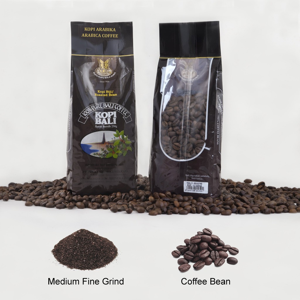 

Kopi Bali Arabica Cap Kupu Kupu Bola Dunia 250gr