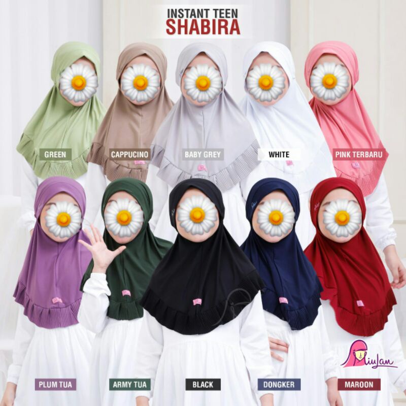 Jilbab Instan SHABIRA Anak Remaja | MiuLan Kids | Hijab Instant Kerudung Anak Bergo 8-12th Fashion M