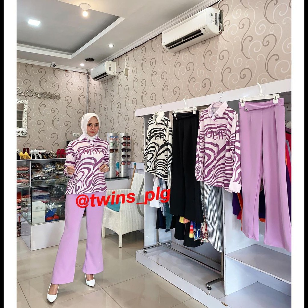 SET KEMEJA LOEWEE SATIN MIX SCUBA