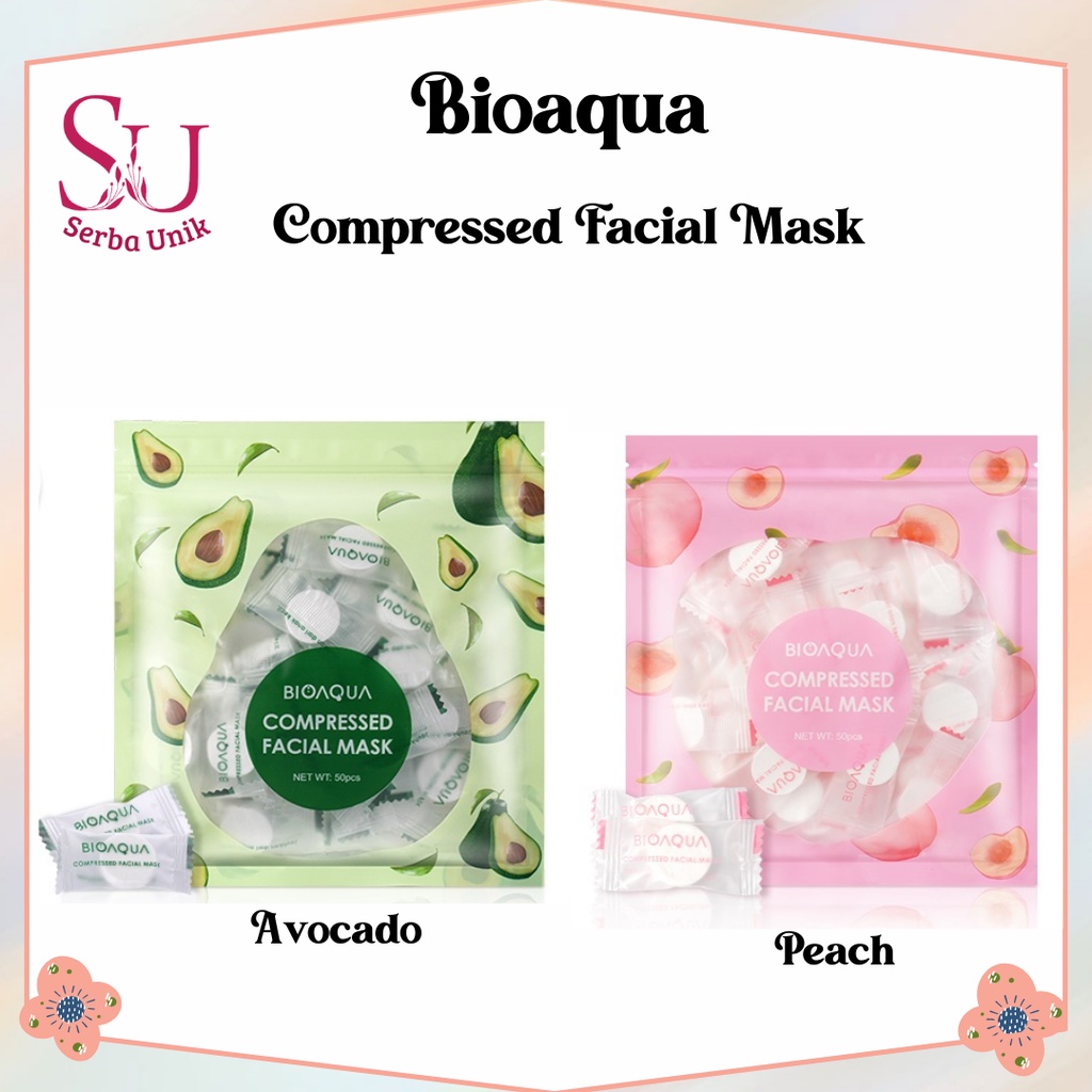 Bioaqua DIY Compressed Facial Face Mask Peach Powder & Avocado Green
