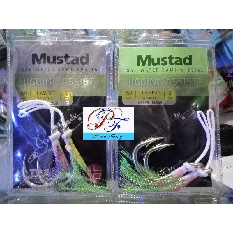 Jigging Assist Hook Mustad Green Flash