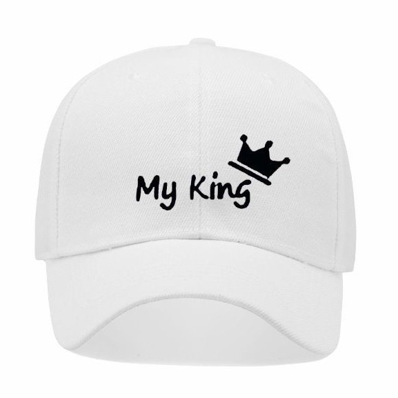 Topi Korea Bordir My KING My QUEEN COD Pria Wanita Hat Dewasa