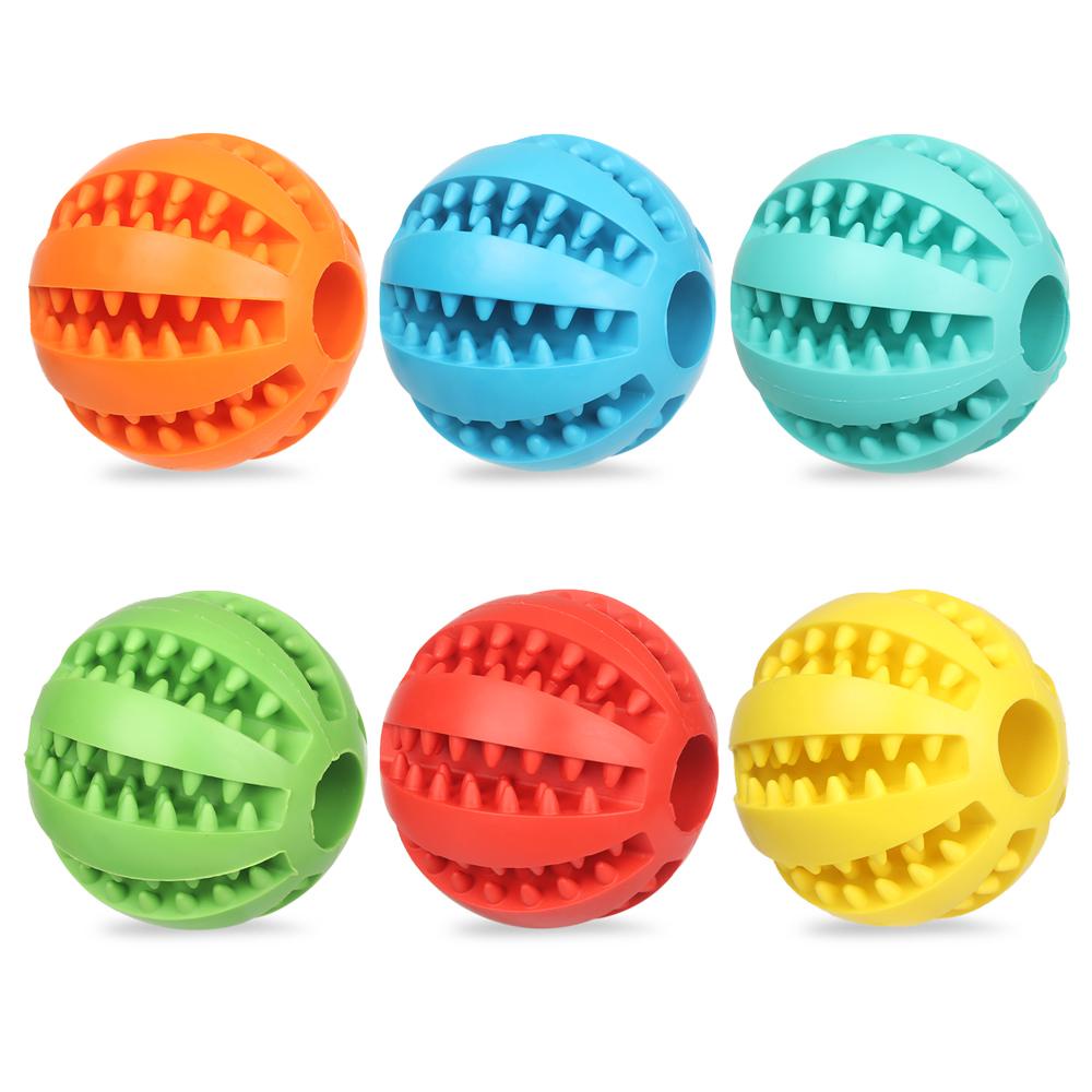 Solighter5/6cm Dispenser Makanan Elastisitas Bola Karet Tangguh-Treat Ball Mainan Bermain Anak Anjing