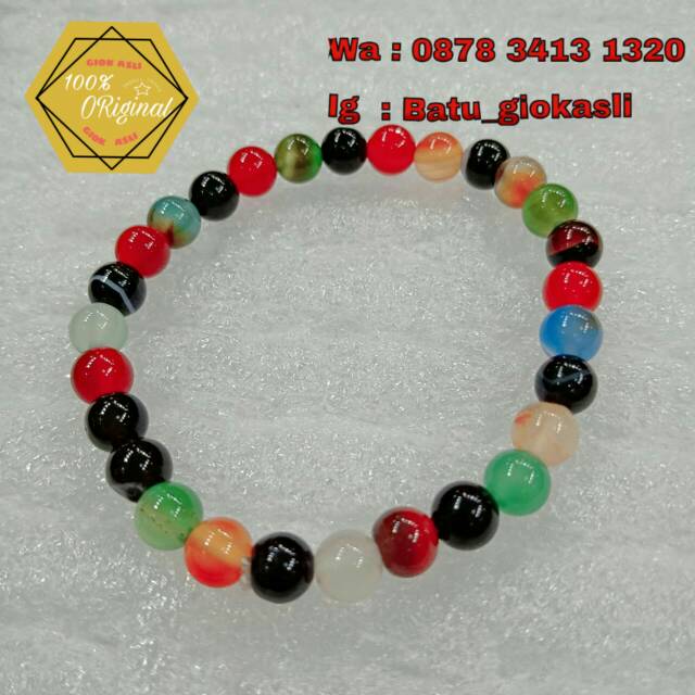 Gelang batu giok warna warni