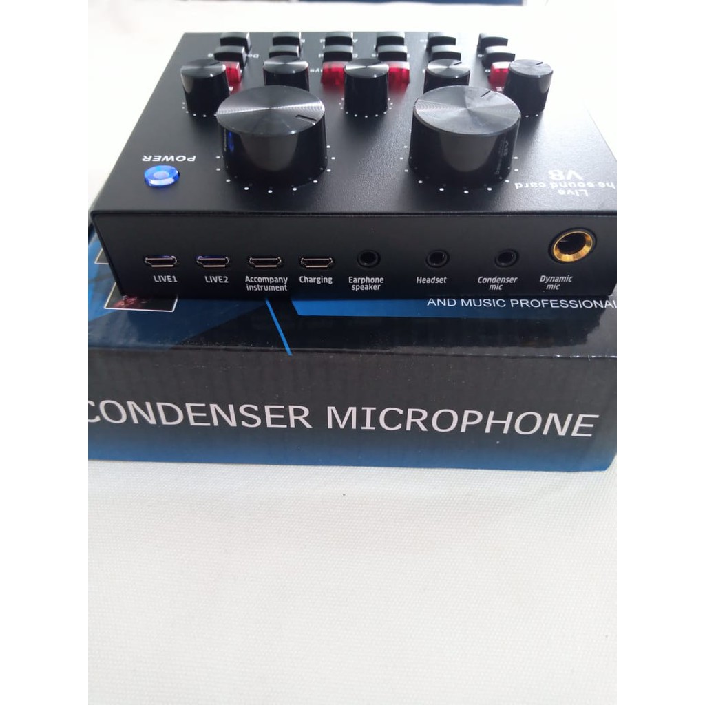 Soundcard Audio USB External V8 Efek Sound Card Elektronik Live Mixer Bluetooth suara Eksternal