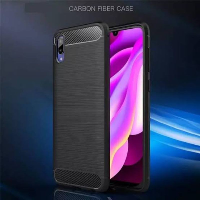 Premium Case Vivo Y12/Y15/Y17/Y91/Y91c/Y19/Y12s Fiber Carbon Black Series