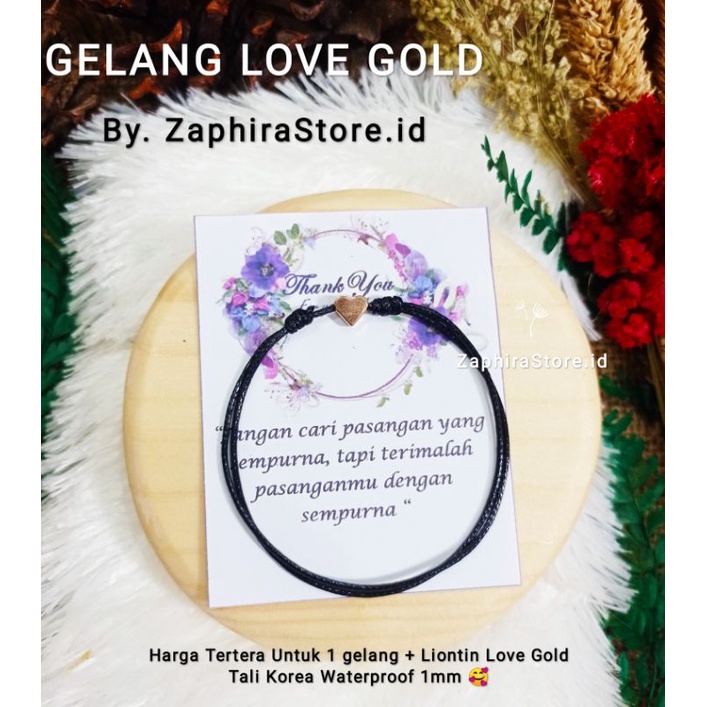 Zaphirastore- CINCIN | GELANG | KALUNG SIMPLE LIONTIN LOVE GOLD