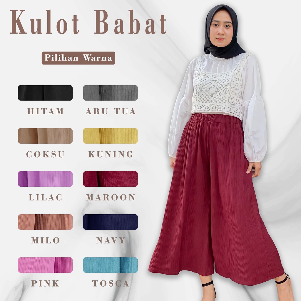 Celana kulot babat wanita jaminan tebal ( Ready Jumbo BB 100 )