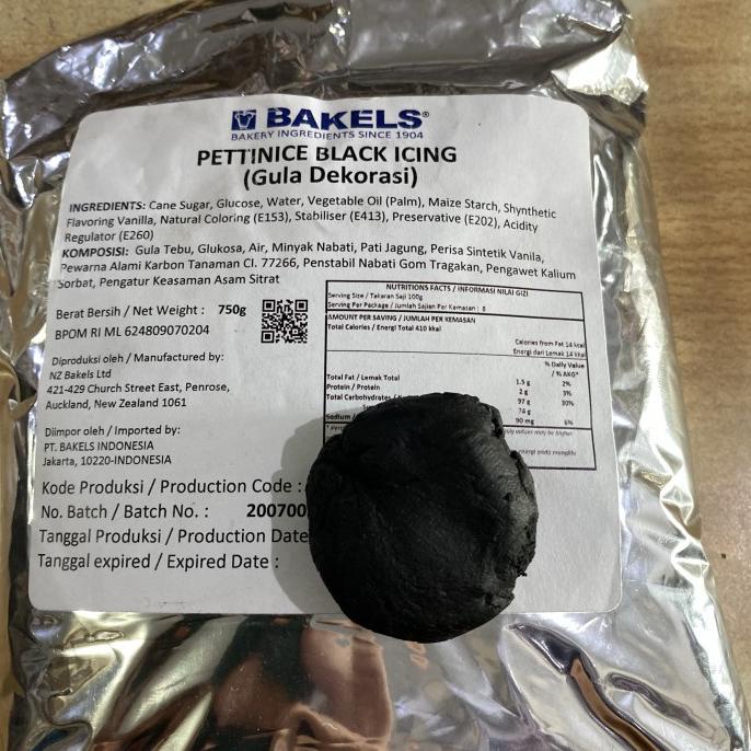 

Bakels Icing Fondant Black Hitam Ori pack 750 gr