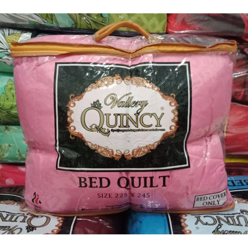 Bedcover Vallery Quincy Quilt Ukuran 225x245 cm Kualitas Premium By Internal Grup